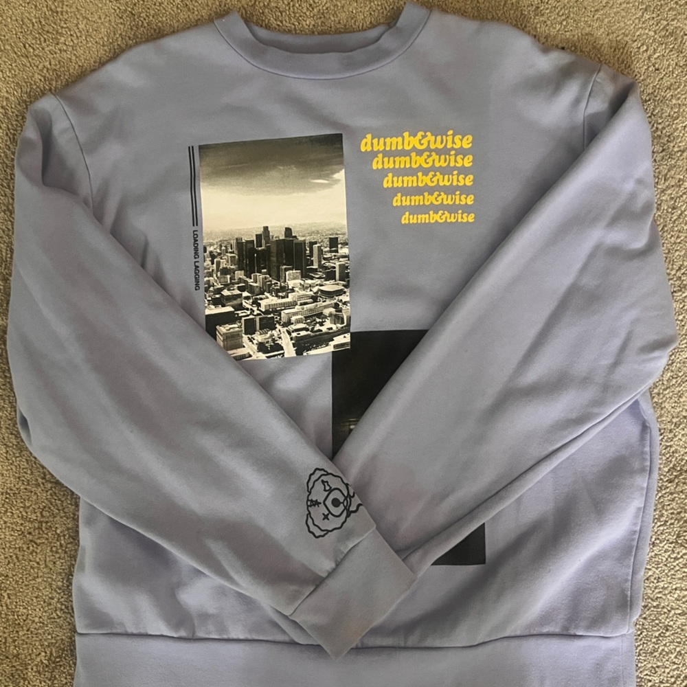 Dumb&Wise Sam Golbach Blue Graphic Sweatshirt - Picture 3 of 6